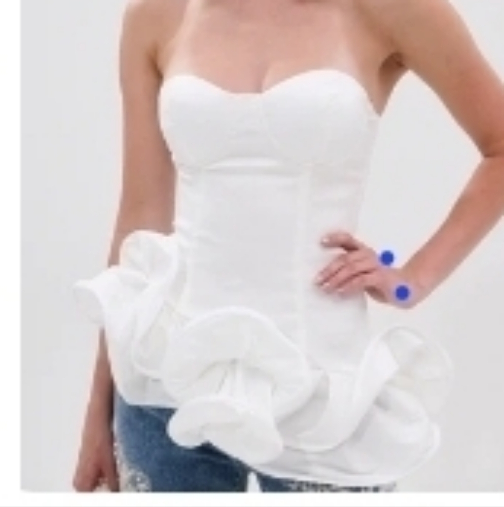 AKIRA THE MORE YOU KNOW RUFFLE DETAIL CORSET TOP Size 1X
